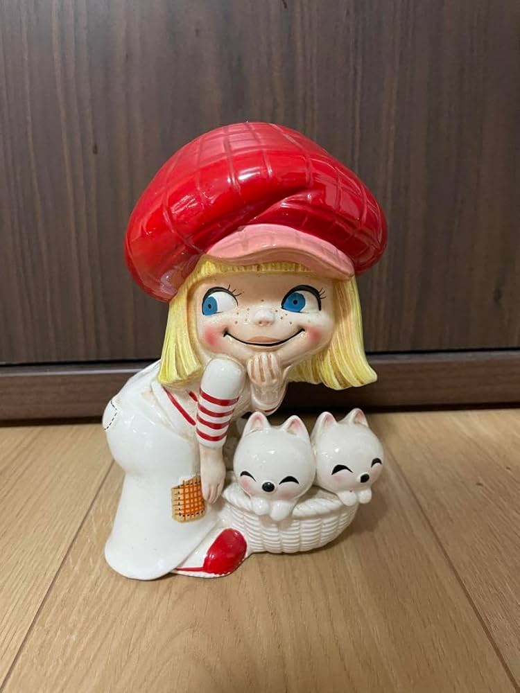 Amazon.co.jp: 内藤ルネ アンティーク昭和レトロ 女の子.猫 陶器